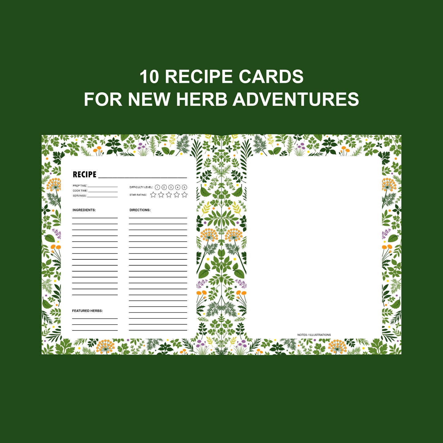 HERBS IN THE GARDEN: A Coloring Cookbook Adventure for Kids
